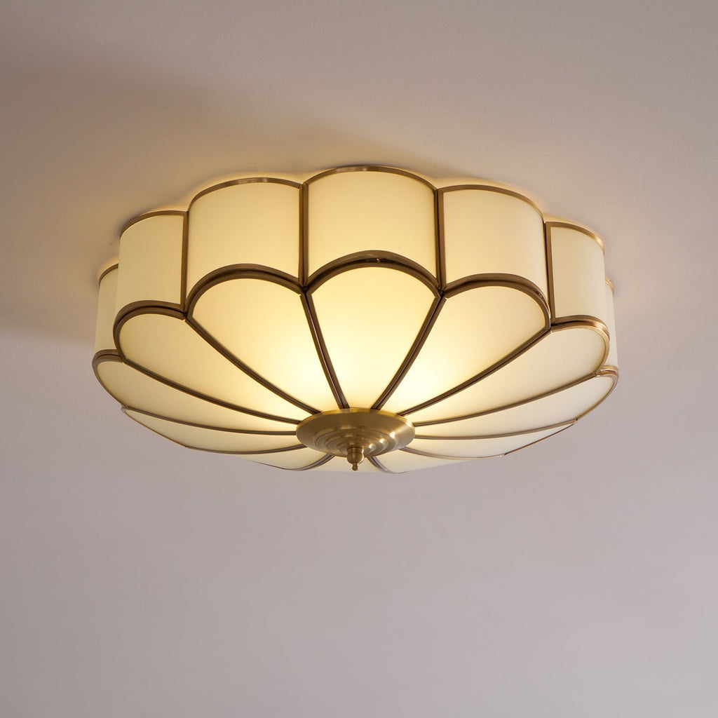 Flush Mount Ceiling Light with Floral Scalloped Design and Frosted Glass - Image 55