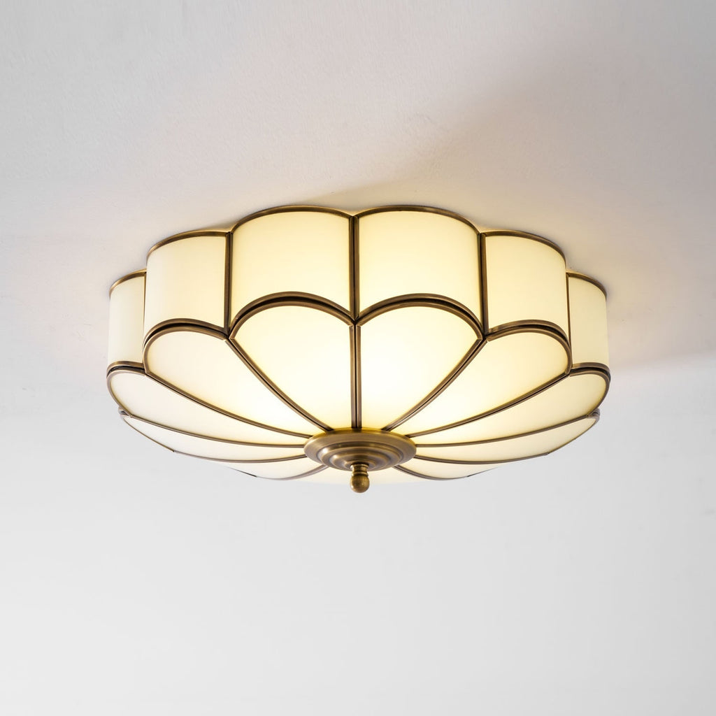 Flush Mount Ceiling Light with Floral Scalloped Design and Frosted Glass - Image 68