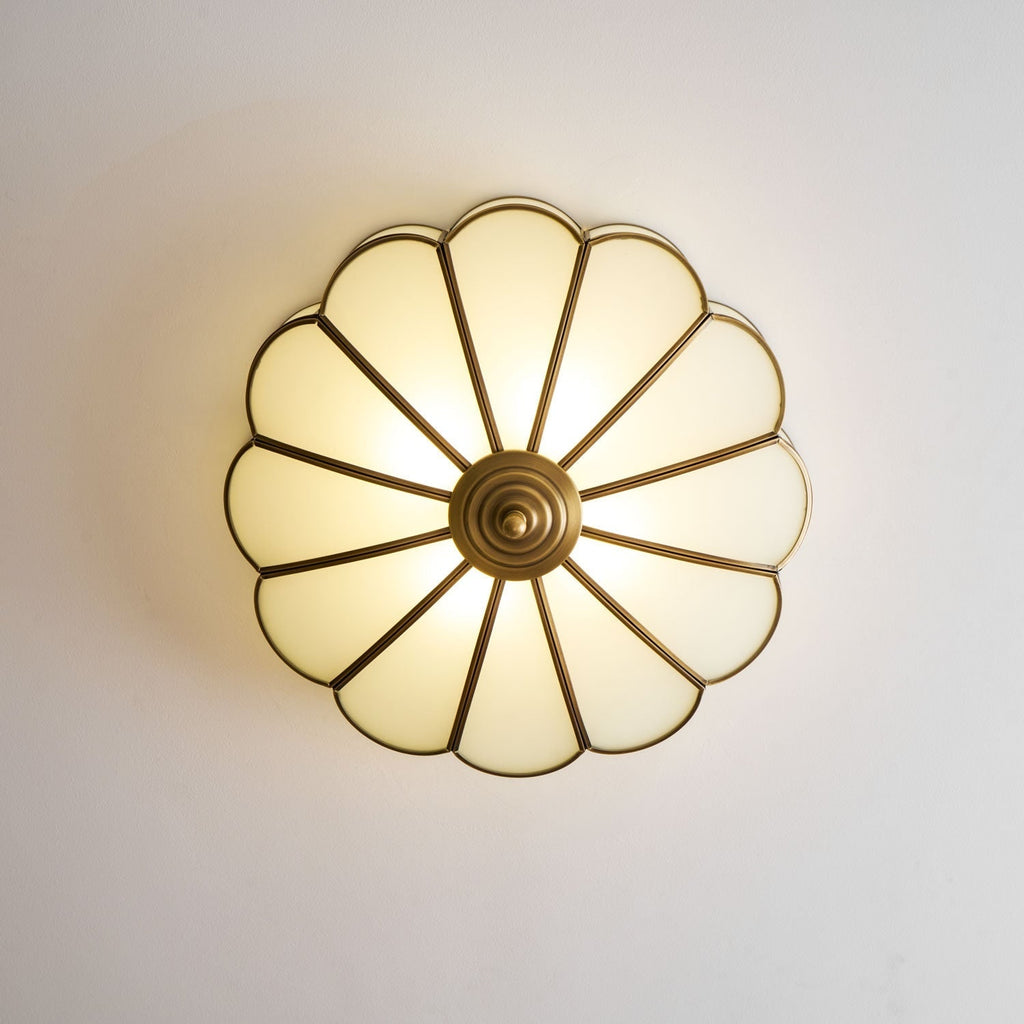 Flush Mount Ceiling Light with Floral Scalloped Design and Frosted Glass - Image 74