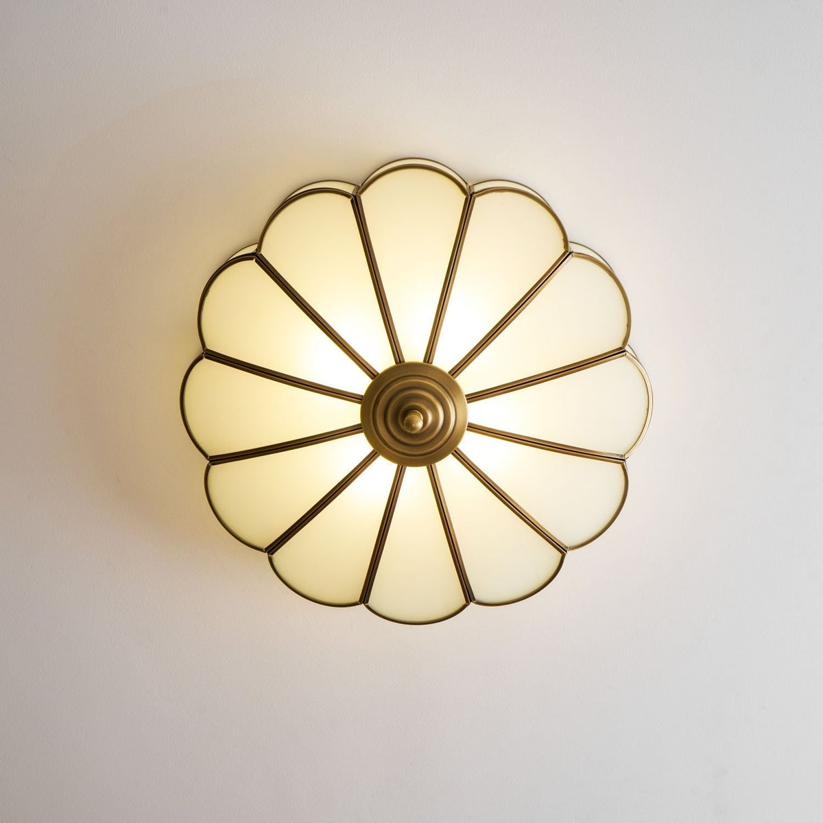 Flush Mount Ceiling Light with Floral Scalloped Design and Frosted Glass - Image 74
