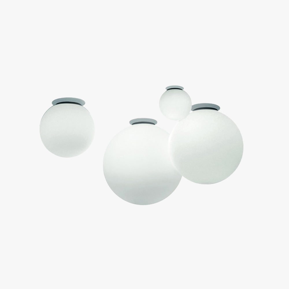 Flush Mount Ceiling Light with Frosted Glass Globe and Modern Round Design - Image 1