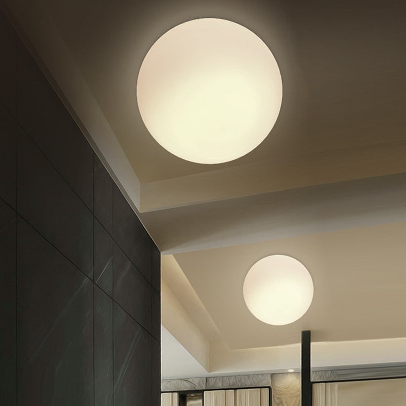 Flush Mount Ceiling Light with Frosted Glass Globe and Modern Round Design - Image 4