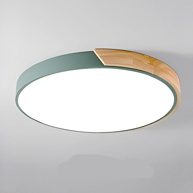 Flush Mount Ceiling Light with Modern Round Design and Wood Accent LED - Image 12