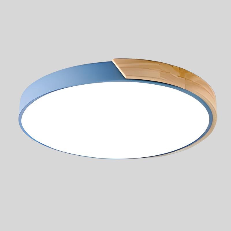 Flush Mount Ceiling Light with Modern Round Design and Wood Accent LED - Image 13