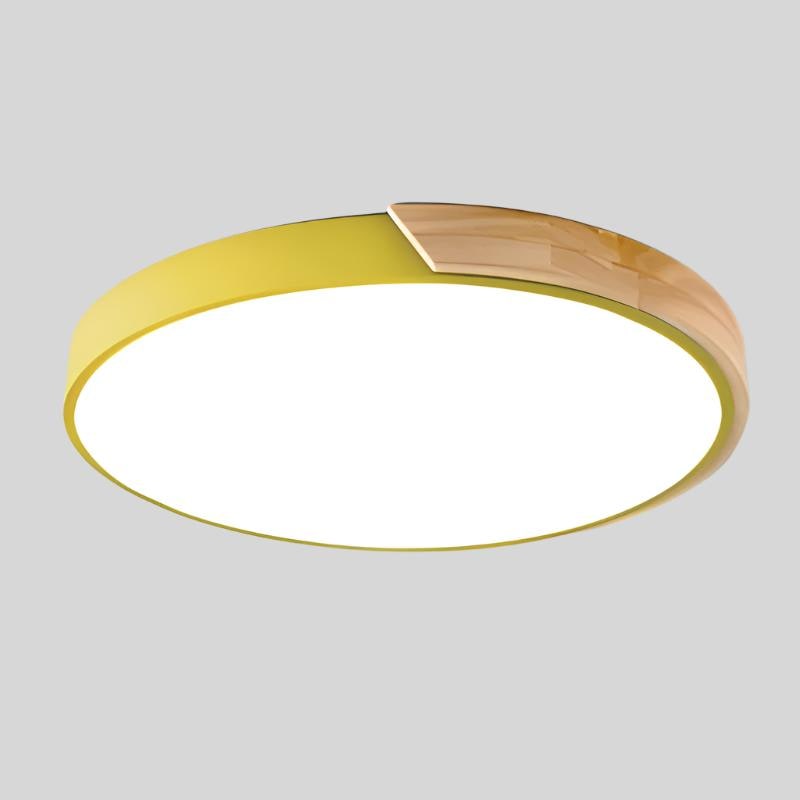 Flush Mount Ceiling Light with Modern Round Design and Wood Accent LED - Image 14
