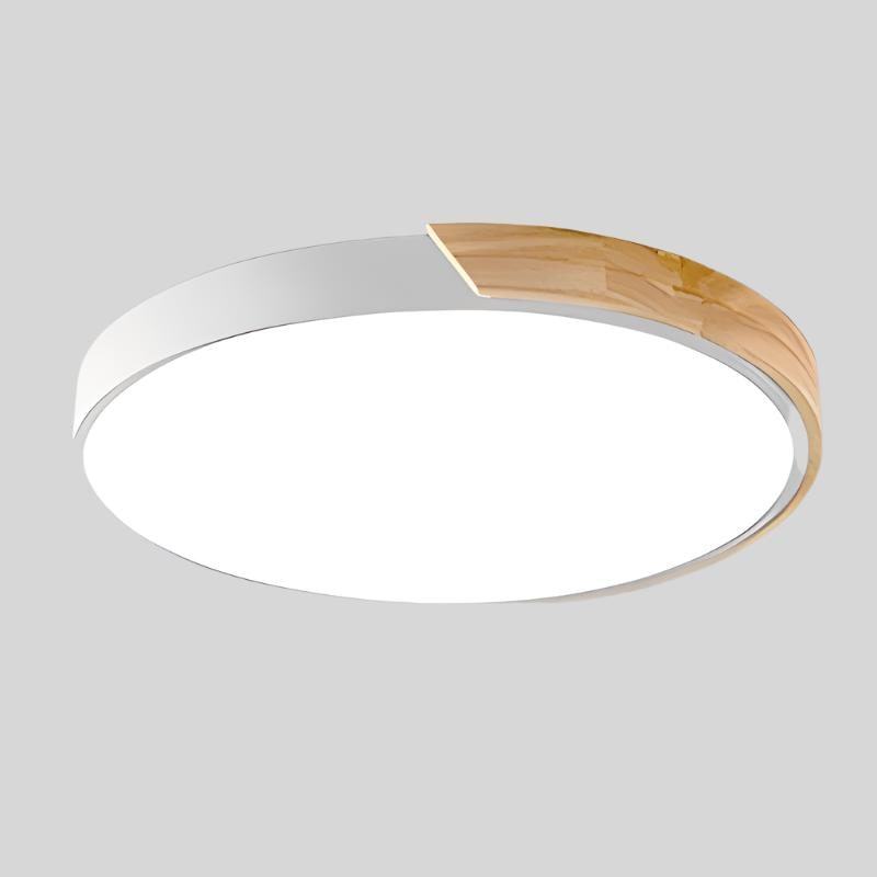 Flush Mount Ceiling Light with Modern Round Design and Wood Accent LED - Image 17