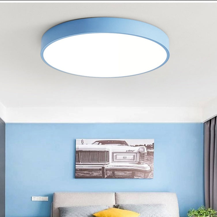 Flush Mount Ceiling Light with Modern Round Design and Wood Accent LED - Image 3