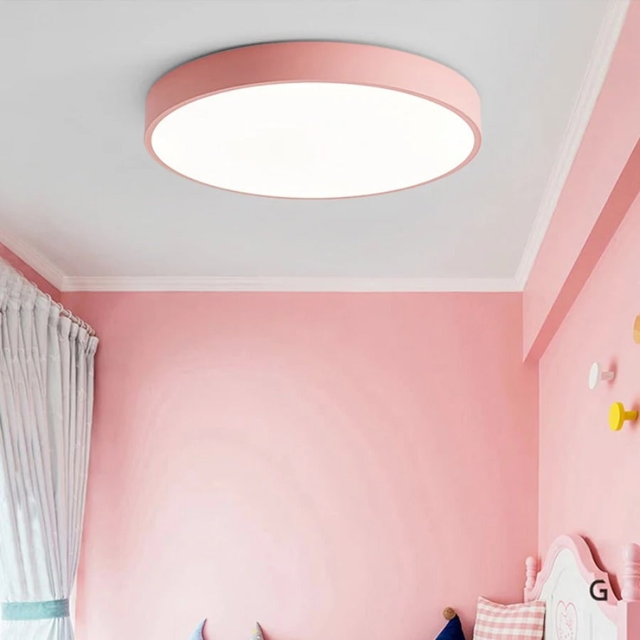 Flush Mount Ceiling Light with Modern Round Design and Wood Accent LED - Image 4