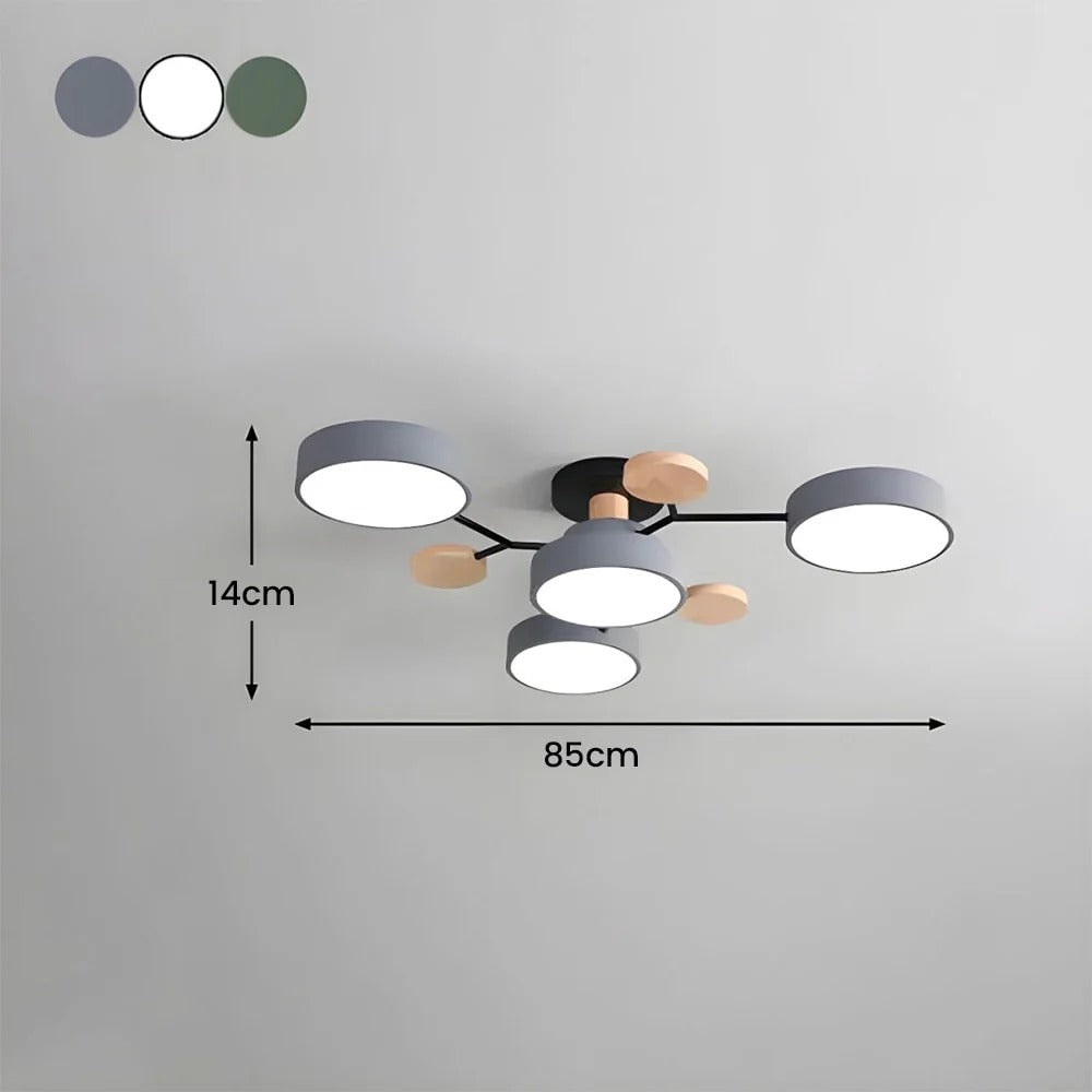 Flush Mount Ceiling Light with Wood Accents and Modern LED Multi-Light Design - Image 15