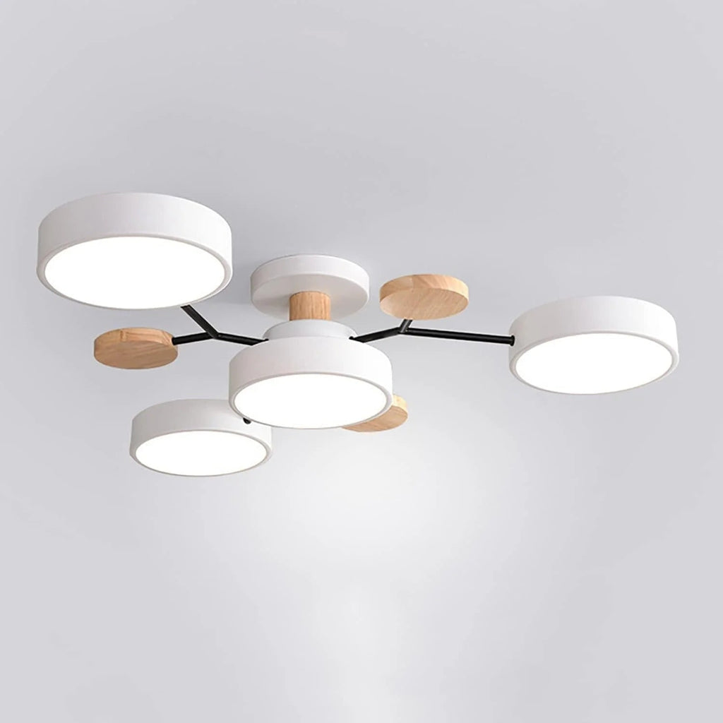 Flush Mount Ceiling Light with Wood Accents and Modern LED Multi-Light Design - Image 21