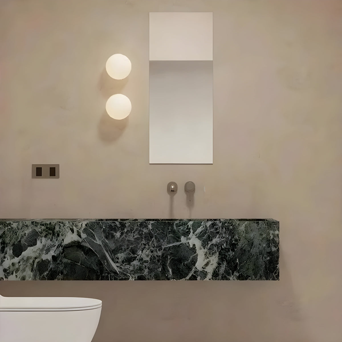 Flush Mount Globe Wall Sconce with Frosted Glass and Minimalist Design - Image 2
