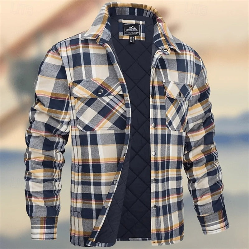 Men's Insulated Plaid Shirt Jacket