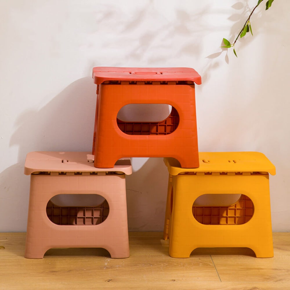 Folding Step Stool with Carrying Handle Portable and Foldable Plastic Design - Image 1