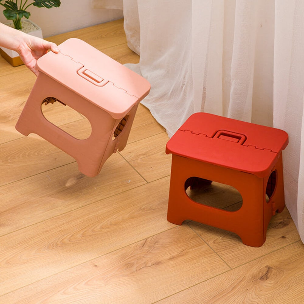 Folding Step Stool with Carrying Handle Portable and Foldable Plastic Design - Image 3