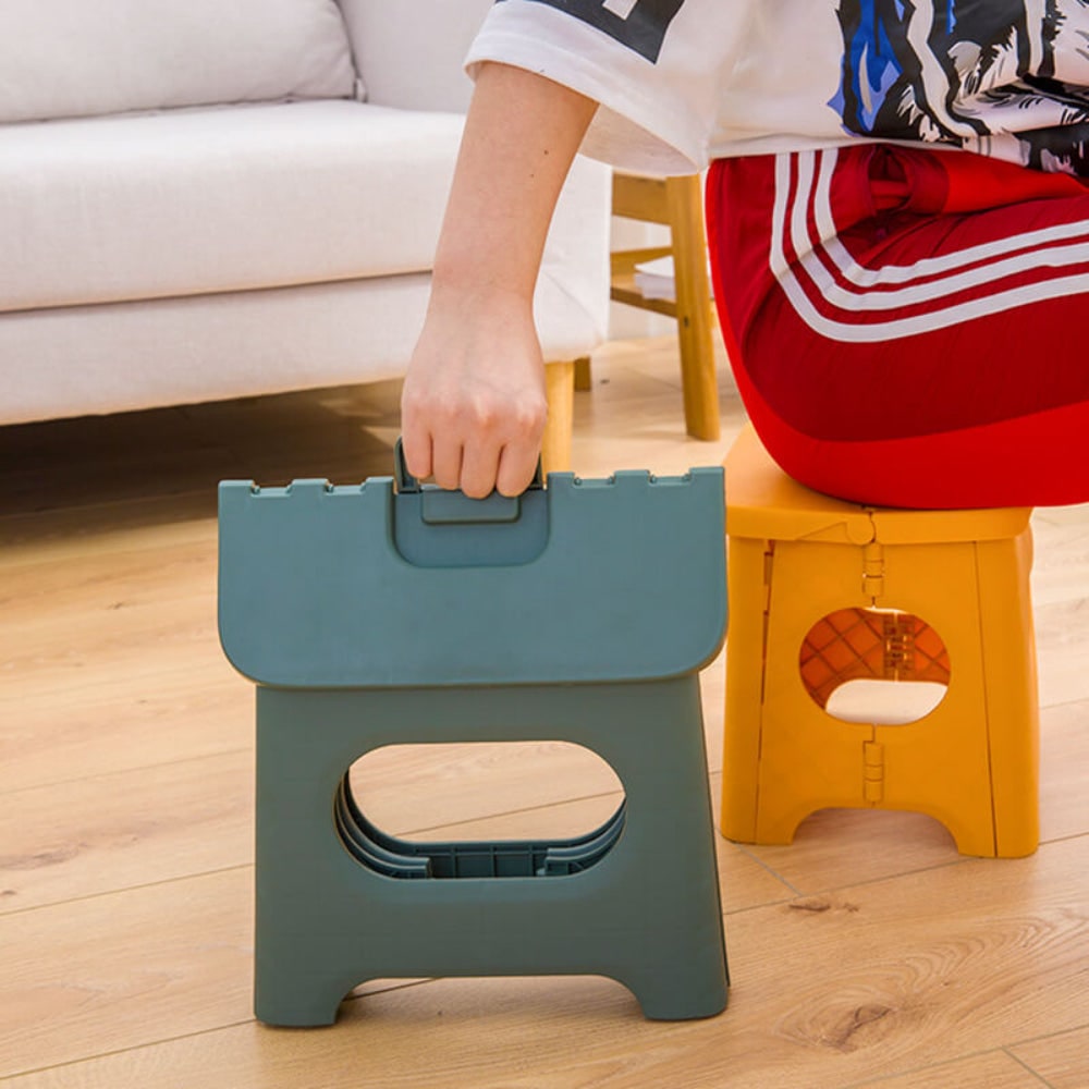 Folding Step Stool with Carrying Handle Portable and Foldable Plastic Design - Image 7