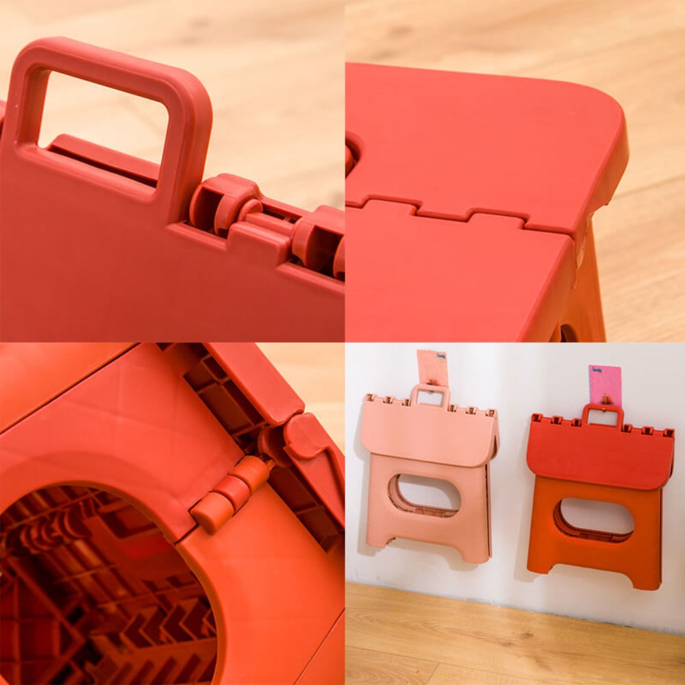 Folding Step Stool with Carrying Handle Portable and Foldable Plastic Design - Image 9