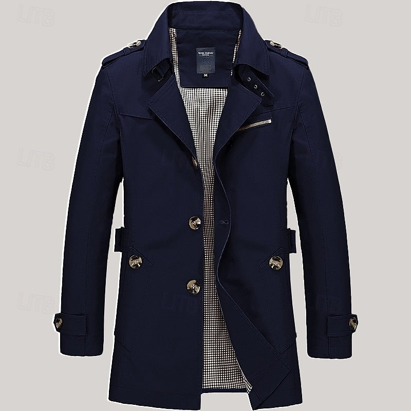 Men's Long Single Breasted Overcoat
