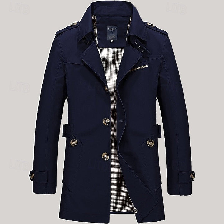 Men's Long Single Breasted Overcoat