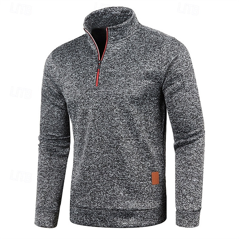 Men's Quarter Zip Textured Jumper