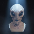 Full Head Alien Mask with Creepy Halloween Latex Features and Wrinkled Skin Texture - Image 1