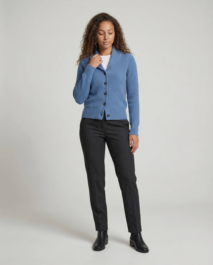 Women's Lapel Collar Knit Cardigan