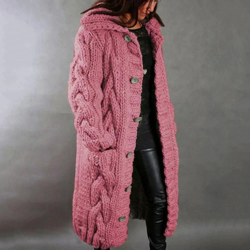 Women's Hooded Button Coat