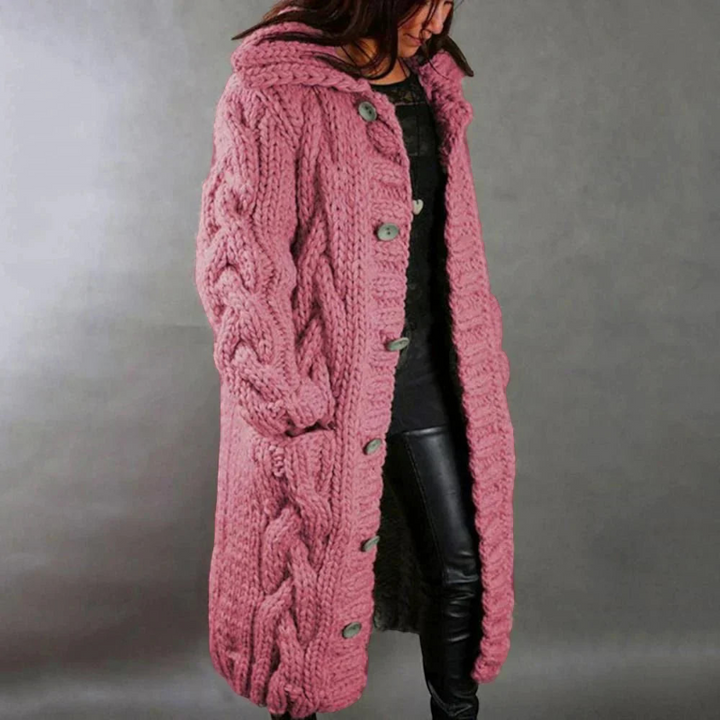 Women's Hooded Button Coat