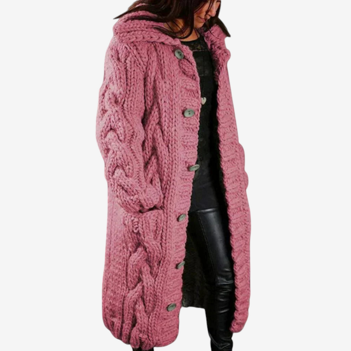 Women's Hooded Button Coat