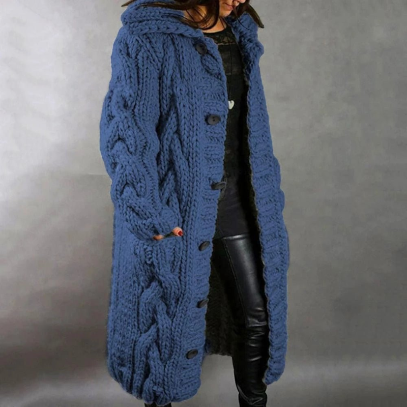 Women's Hooded Button Coat