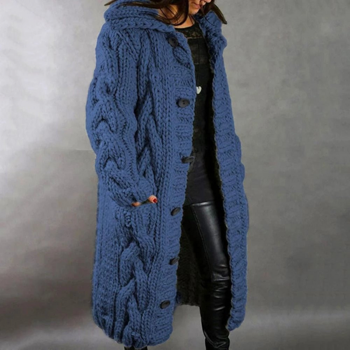 Women's Hooded Button Coat