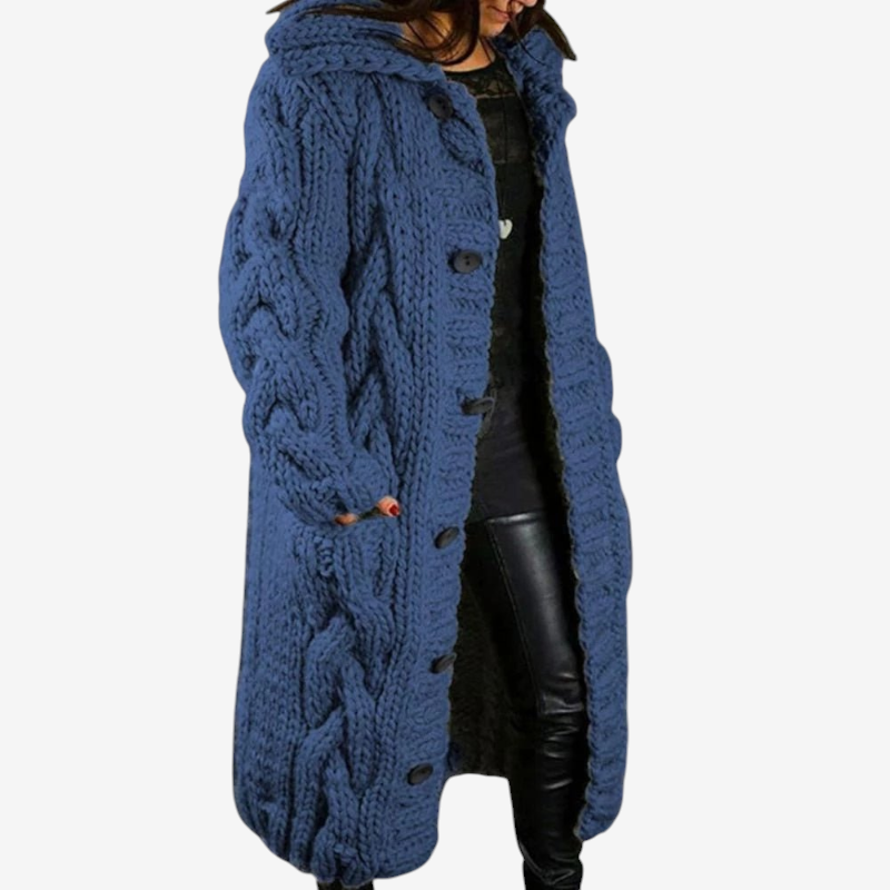 Women's Hooded Button Coat