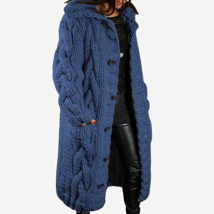 Women's Hooded Button Coat