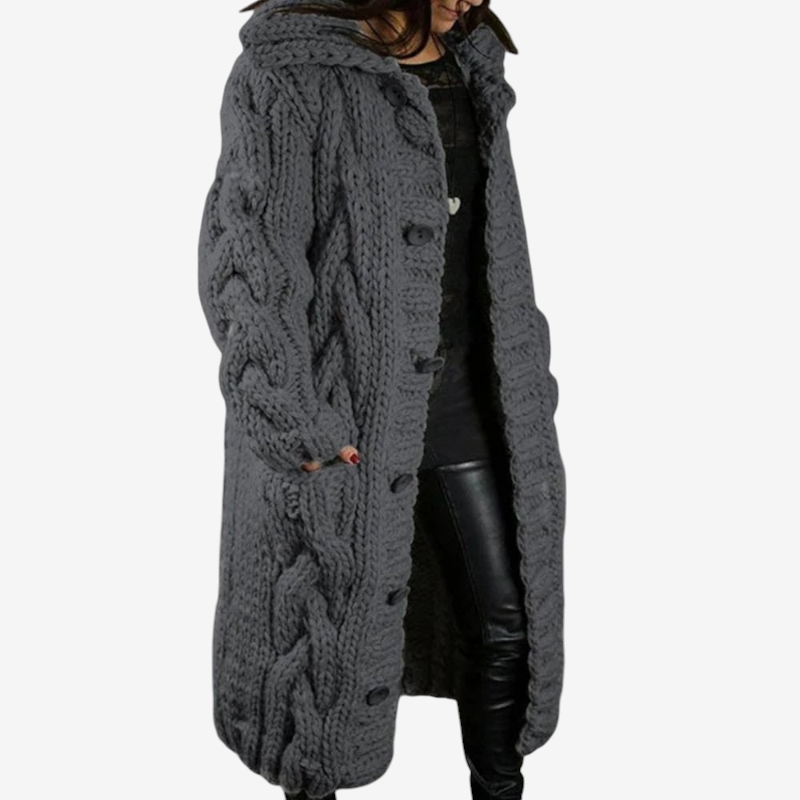 Women's Hooded Button Coat