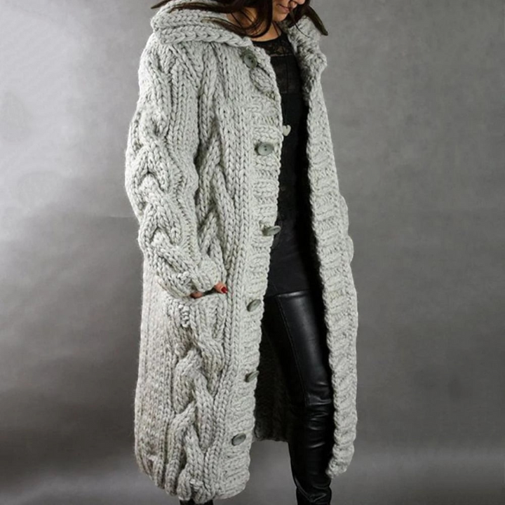 Women's Hooded Button Coat