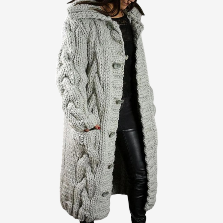 Women's Hooded Button Coat