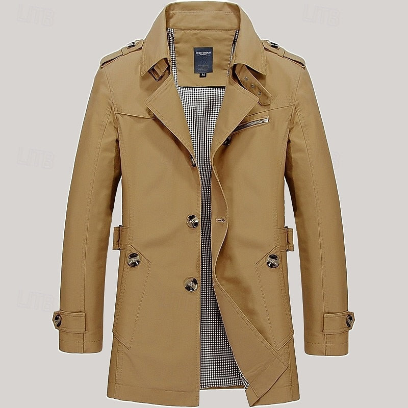 Men's Long Single Breasted Overcoat
