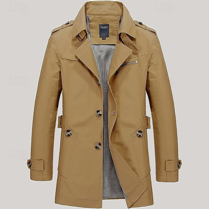 Men's Long Single Breasted Overcoat