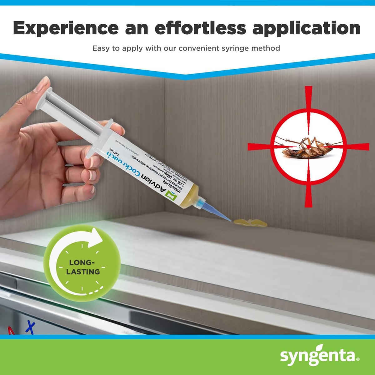 German Cockroach Gel Bait with Precision Applicator Syringe for Indoor Pest Control - Image 2