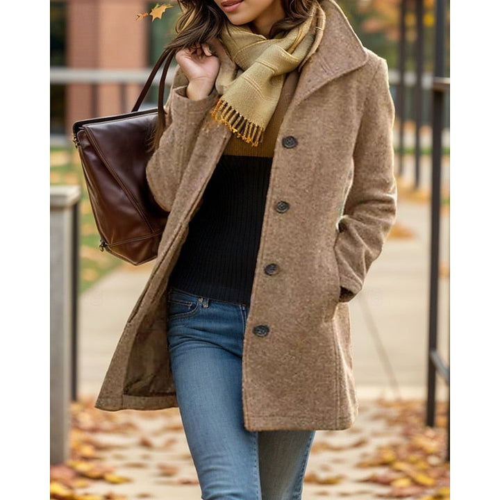 Women's Mid Length Button Front Coat