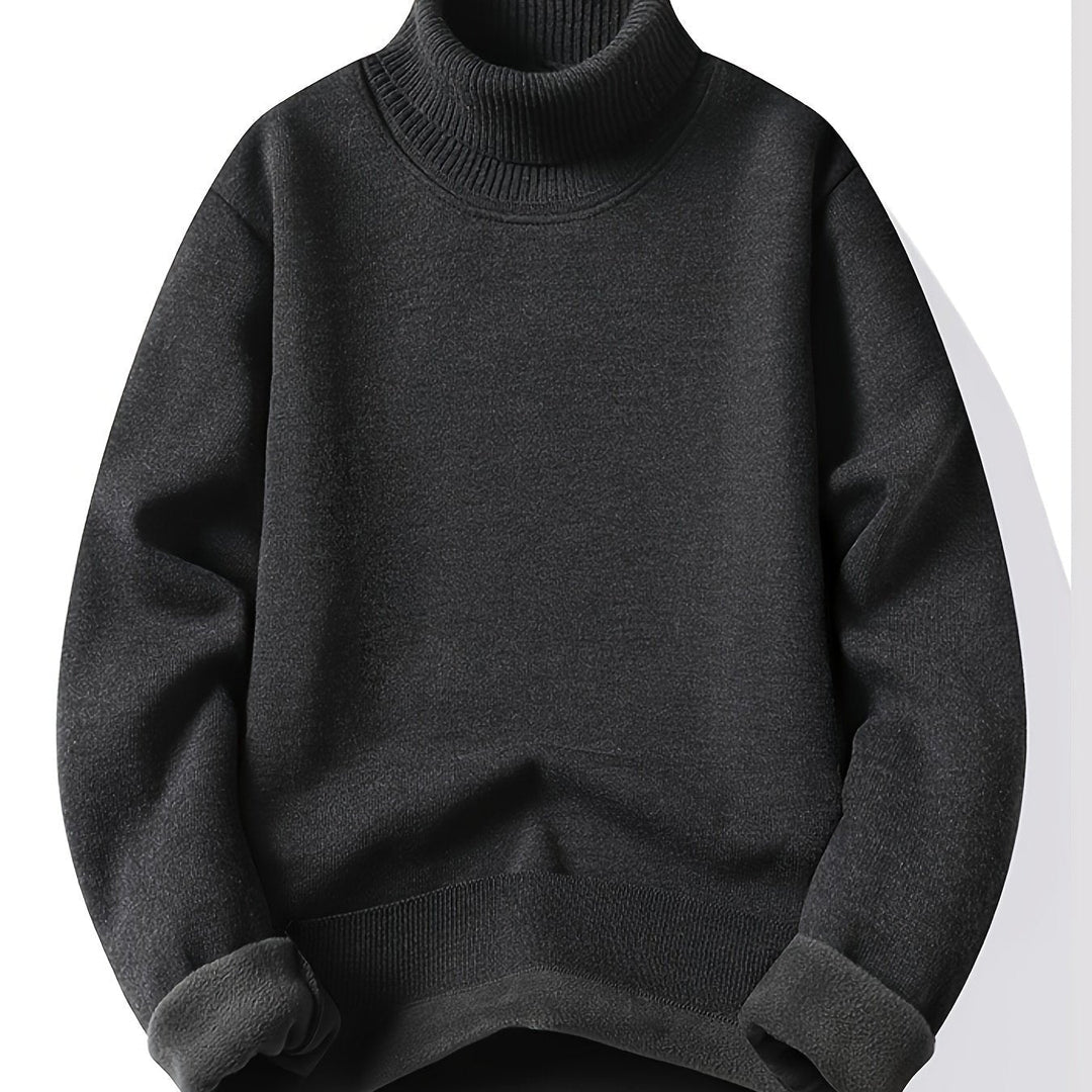 Men's Fleece-Lined Turtleneck Jumper