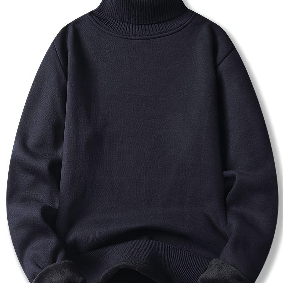 Men's Fleece-Lined Turtleneck Jumper