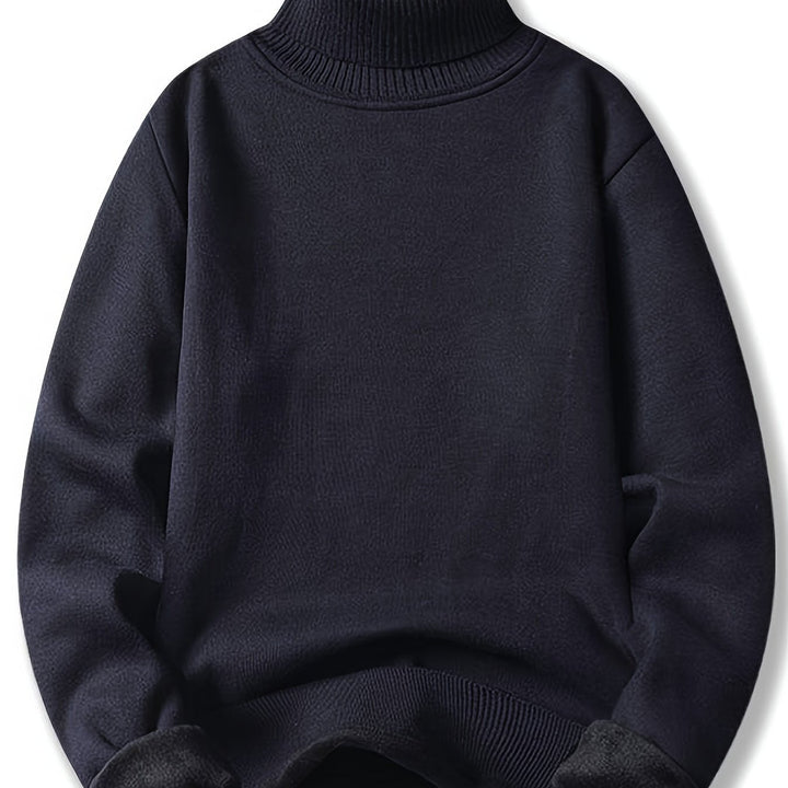 Men's Fleece-Lined Turtleneck Jumper