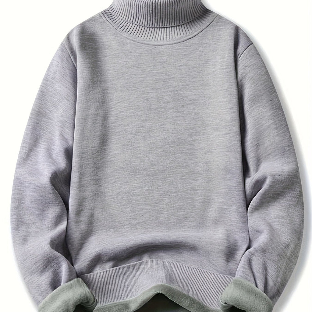 Men's Fleece-Lined Turtleneck Jumper