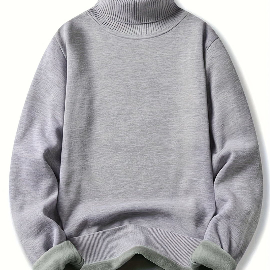 Men's Fleece-Lined Turtleneck Jumper