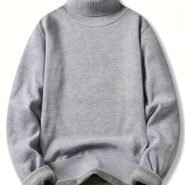 Men's Fleece-Lined Turtleneck Jumper