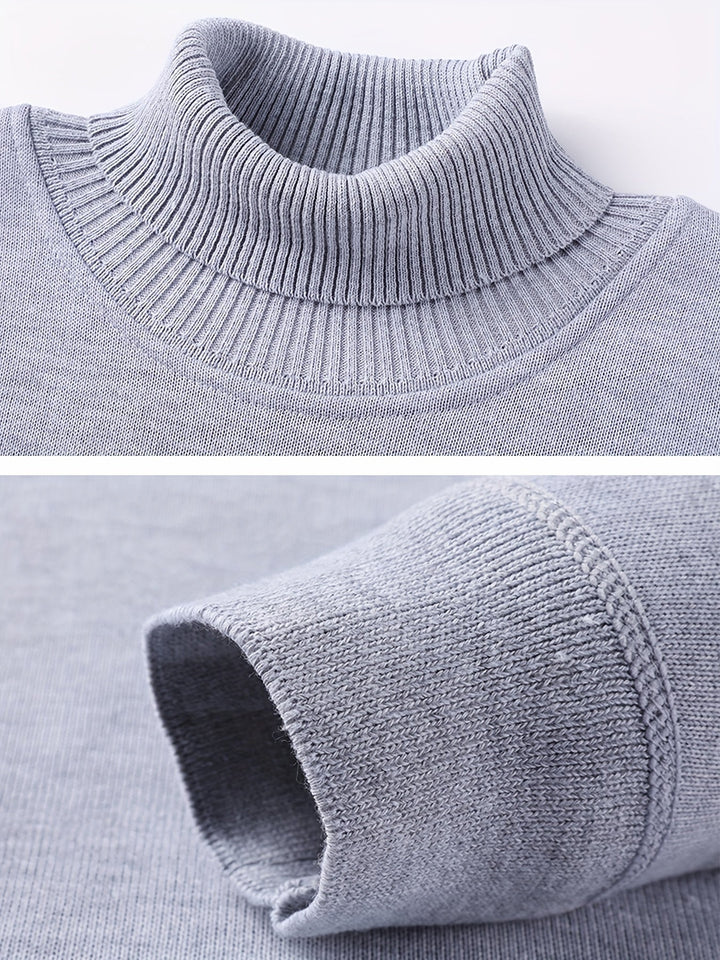 Men's Fleece-Lined Turtleneck Jumper