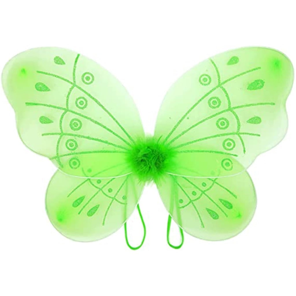 Girls' Fairy Costume with Wings Tiara Wand Gloves and Layered Tulle Dress - Image 4