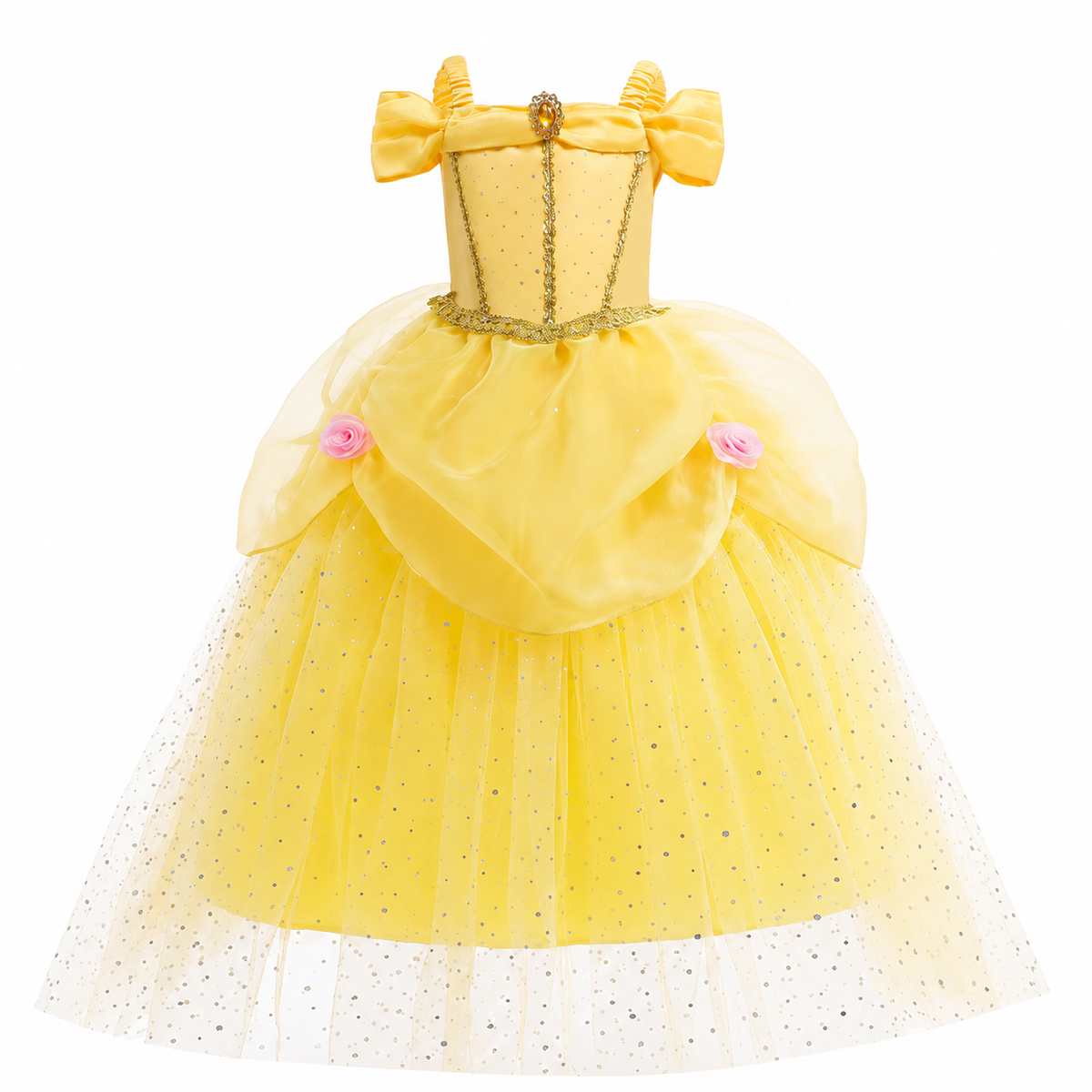 Girls' Princess Costume Dress with Tulle Skirt Tiara and Accessories Set - Image 17