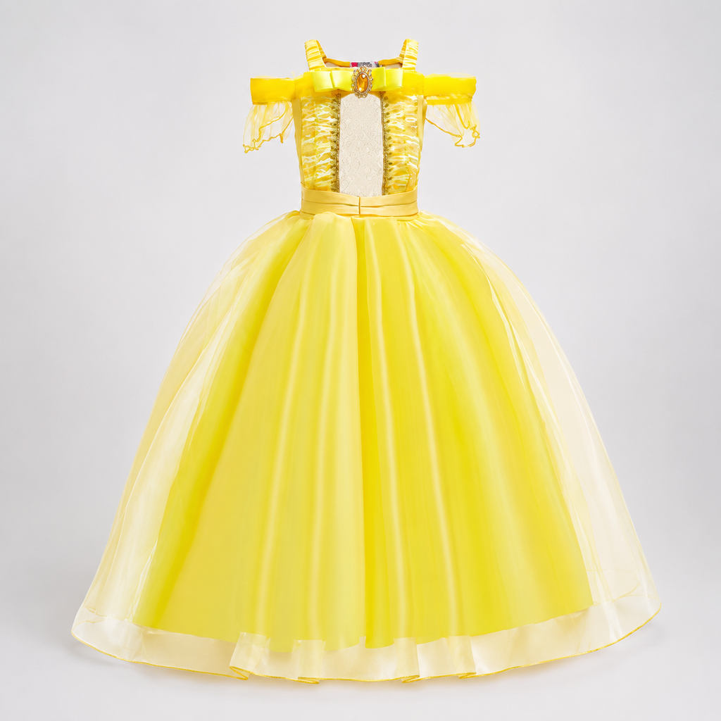 Girls' Princess Costume Dress with Tulle Skirt Tiara and Accessories Set - Image 19