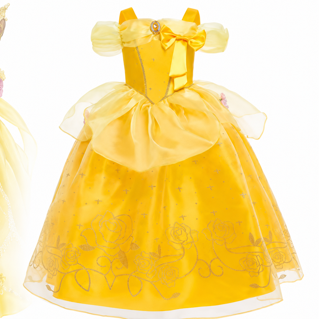 Girls' Princess Costume Dress with Tulle Skirt Tiara and Accessories Set - Image 5